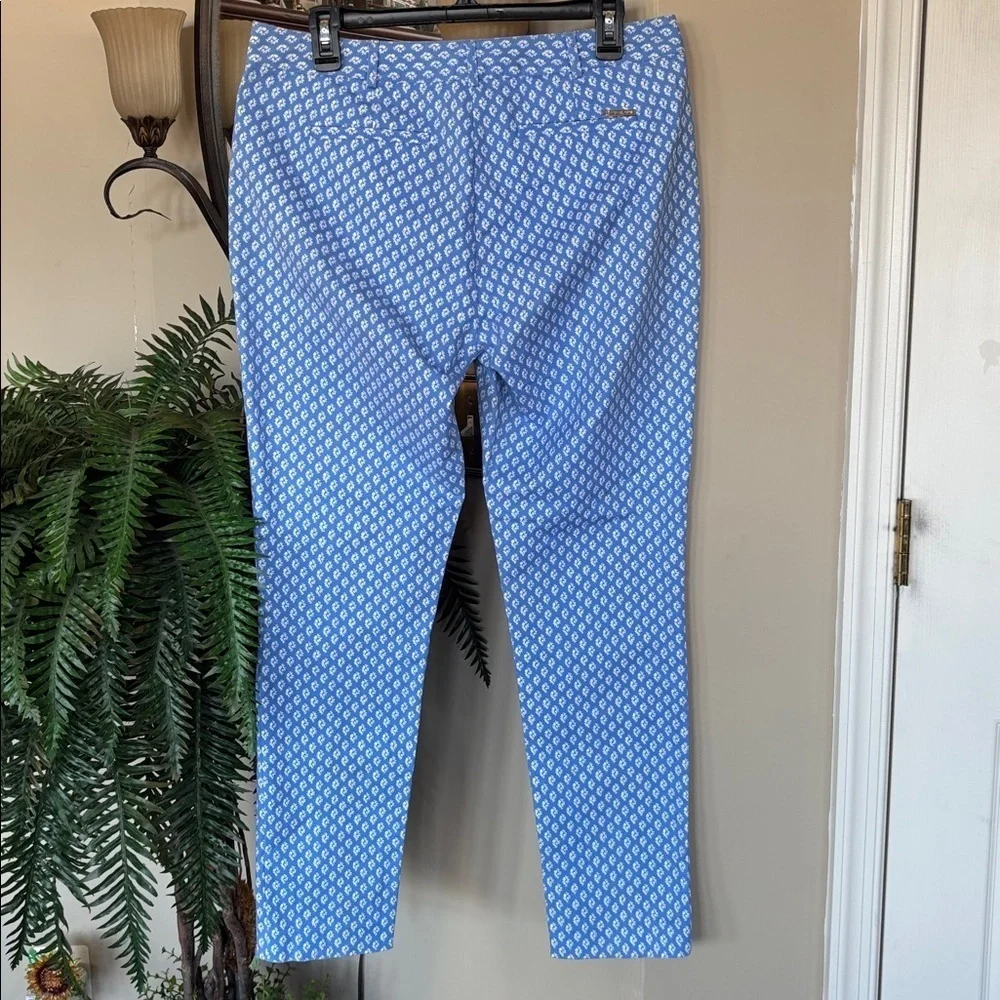 Michael Kors Crew Blue & White Geometric Casual Dress Pants Nautical Trousers